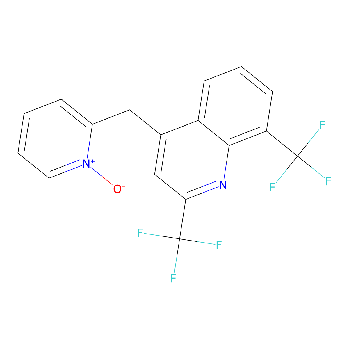2,8-Bis(trifluoromethyl)-4-quinolyl(1-oxypyrid-2-yl) methane molecular structure, CAS 83012-10-6