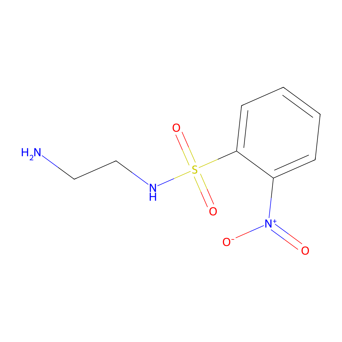 N-(2-Aminoethyl)-2-nitrobenzenesulfonamide molecular structure, CAS 83019-91-4