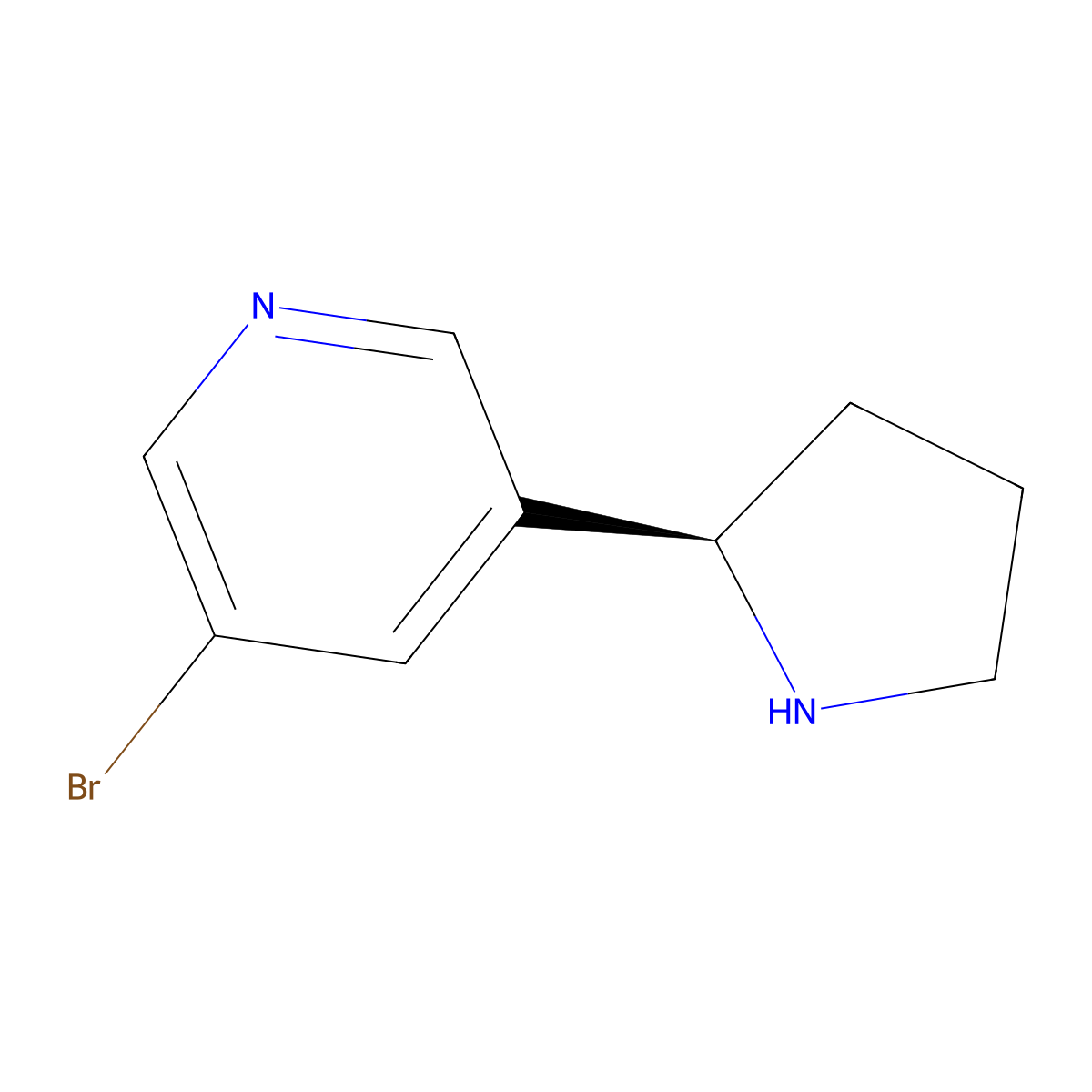 (R)-3-Bromo-5-(pyrrolidin-2-yl)pyridine molecular structure, CAS 83023-56-7