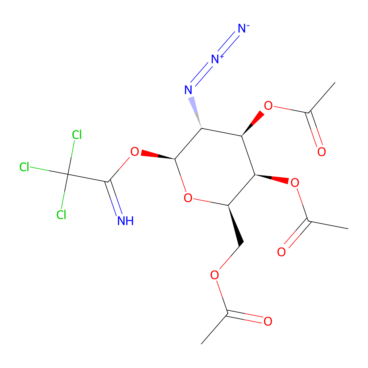 O-(2-Azido-2-deoxy-3,4,6-tri-o-acetyl-beta-d-galactopyranosyl)-trichloroacetimidate molecular structure, CAS 83025-11-0