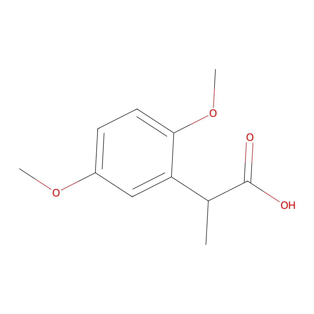 2-(2,5-Dimethoxyphenyl)propanoic acid molecular structure, CAS 83026-51-1