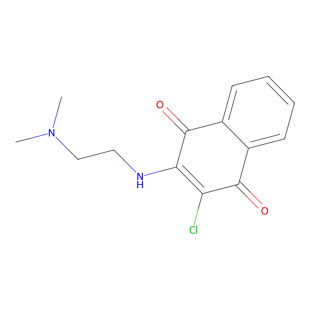 2-Chloro-3-(2-dimethylaminoethylamino)naphthalene-1,4-dione molecular structure, CAS 83027-27-4
