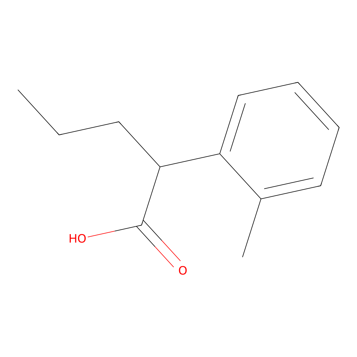 2-(2-Methylphenyl)pentanoic acid molecular structure, CAS 83027-70-7