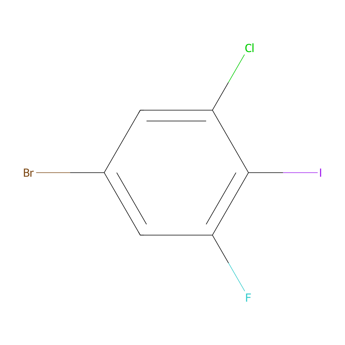 5-Bromo-1-chloro-3-fluoro-2-iodo-benzene molecular structure, CAS 83027-73-0