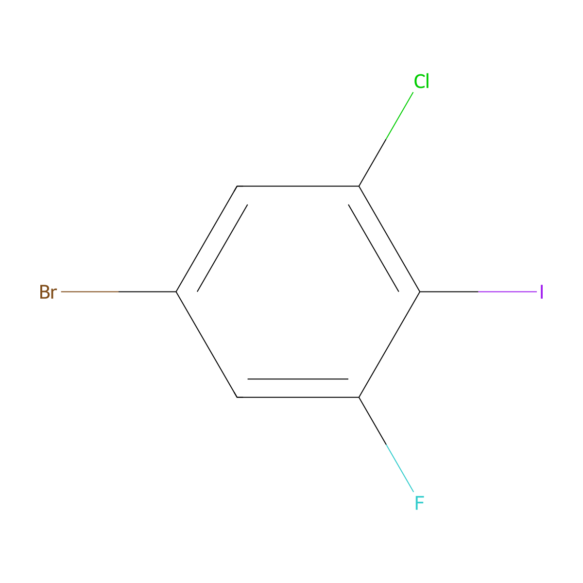 5-Bromo-1-chloro-3-fluoro-2-iodo-benzene molecular structure, CAS 83027-73-0