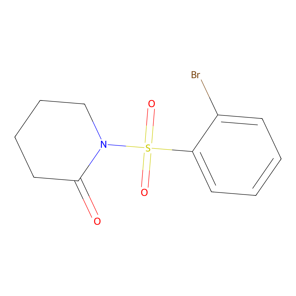 2-Piperidinone, 1-[(2-bromophenyl)sulfonyl]- molecular structure, CAS 830319-73-8