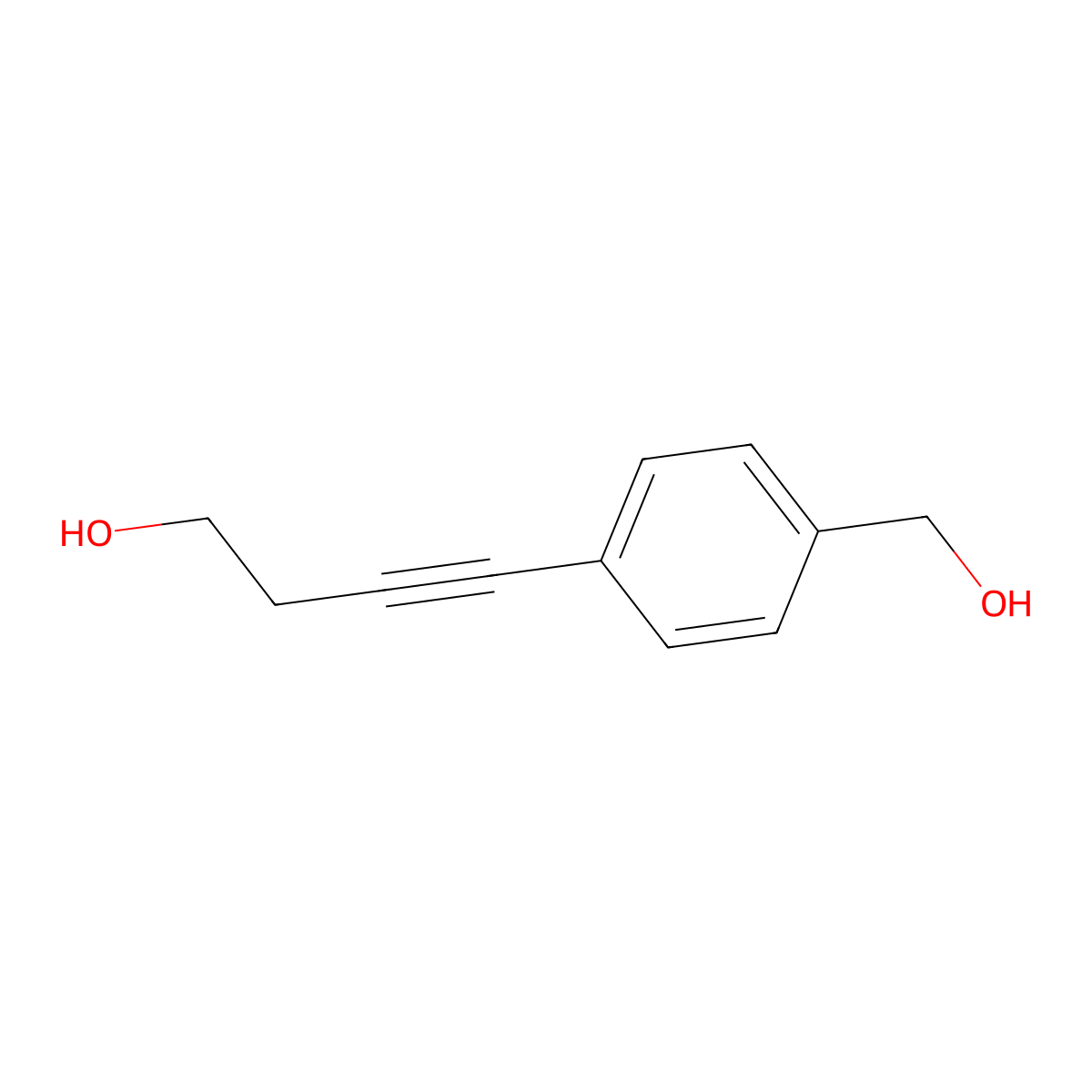 Benzenemethanol, 4-(4-hydroxy-1-butynyl)- molecular structure, CAS 830329-18-5