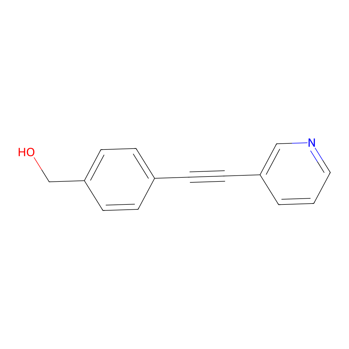 Benzenemethanol, 4-(3-pyridinylethynyl)- molecular structure, CAS 830329-24-3