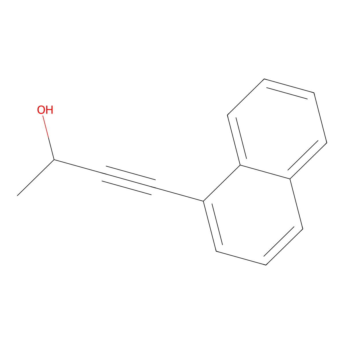 3-Butyn-2-ol, 4-(1-naphthalenyl)- molecular structure, CAS 830329-26-5