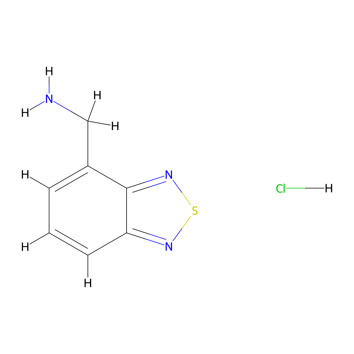 (2,1,3-Benzothiadiazol-4-yl)methanamine hydrochloride molecular structure, CAS 830330-21-7