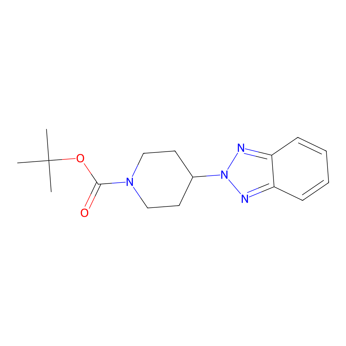 1,1-Dimethylethyl 4-(2H-benzotriazol-2-yl)-1-piperidinecarboxylate molecular structure, CAS 830331-22-1
