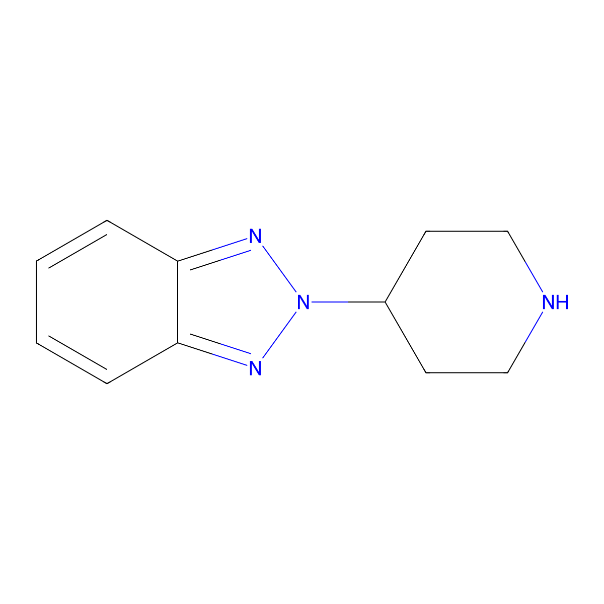 2H-Benzotriazole, 2-(4-piperidinyl)- molecular structure, CAS 830331-32-3