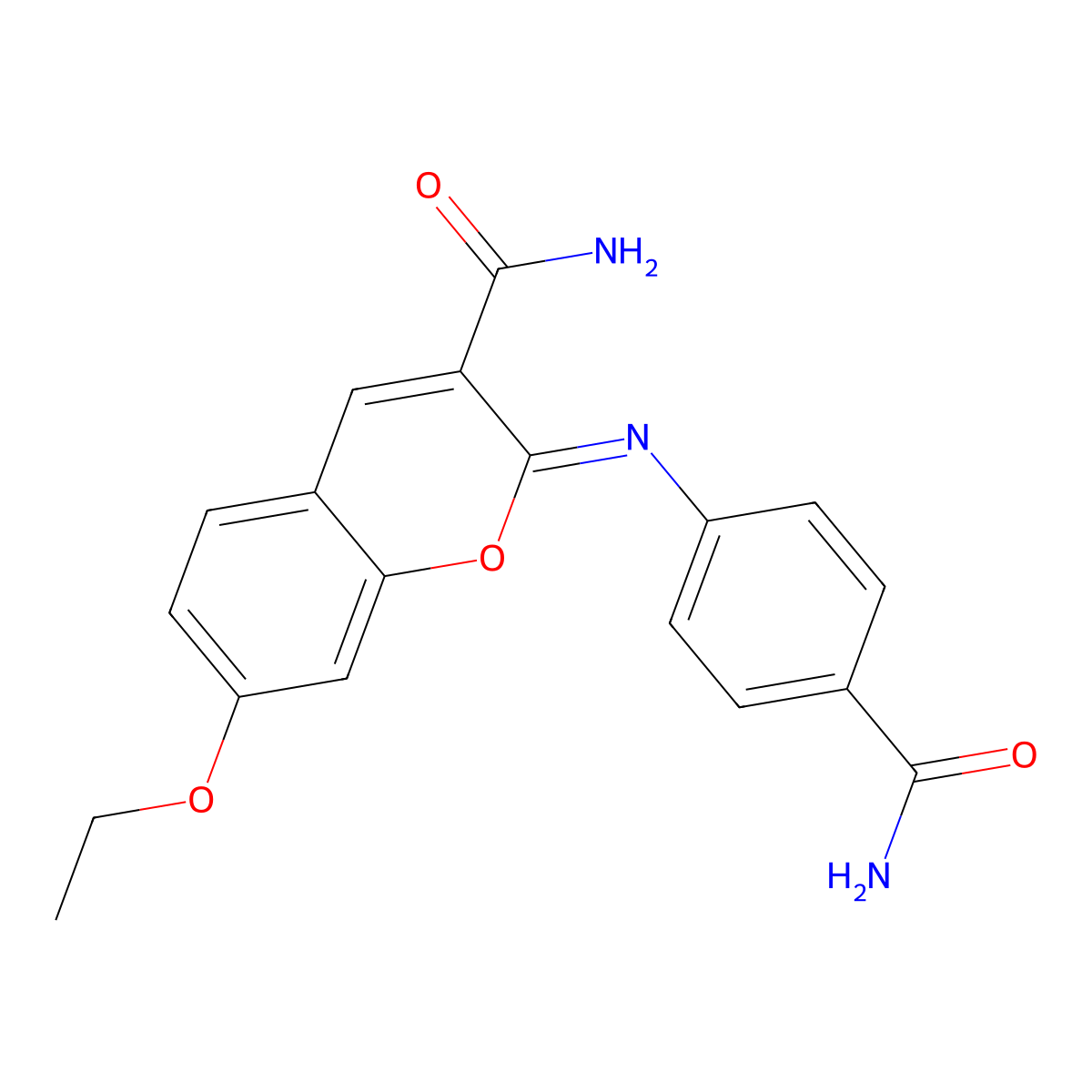 (2Z)-2-[(4-carbamoylphenyl)imino]-7-ethoxy-2H-chromene-3-carboxamide molecular structure, CAS 830334-70-8
