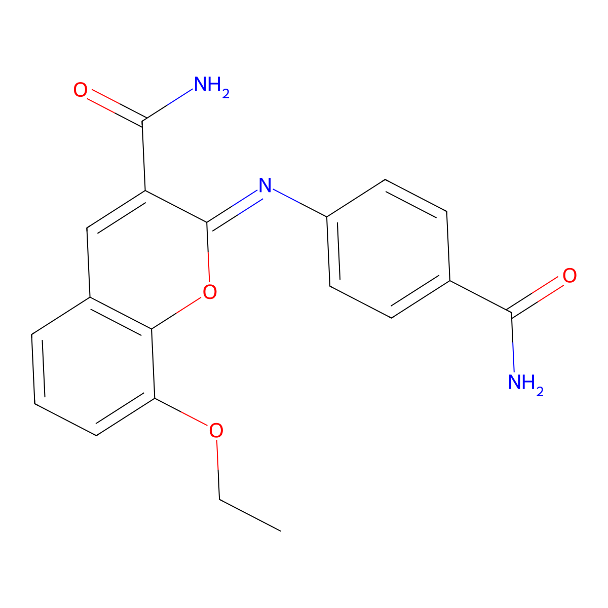 (2Z)-2-[(4-carbamoylphenyl)imino]-8-ethoxy-2H-chromene-3-carboxamide molecular structure, CAS 830334-71-9