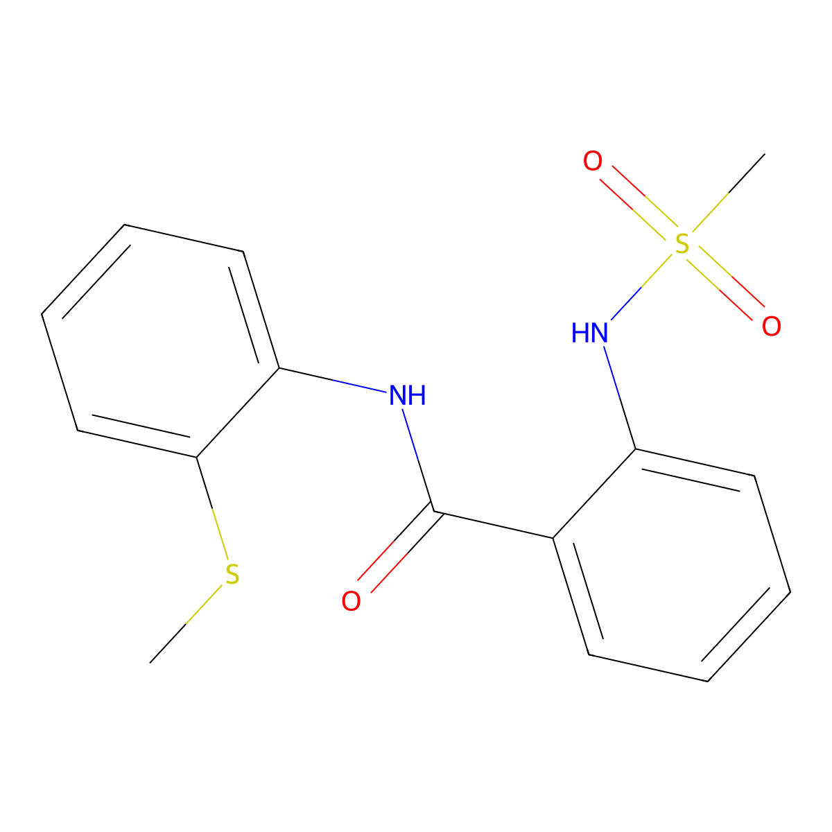 2-(methanesulfonamido)-N-(2-methylsulfanylphenyl)benzamide molecular structure, CAS 830337-86-5