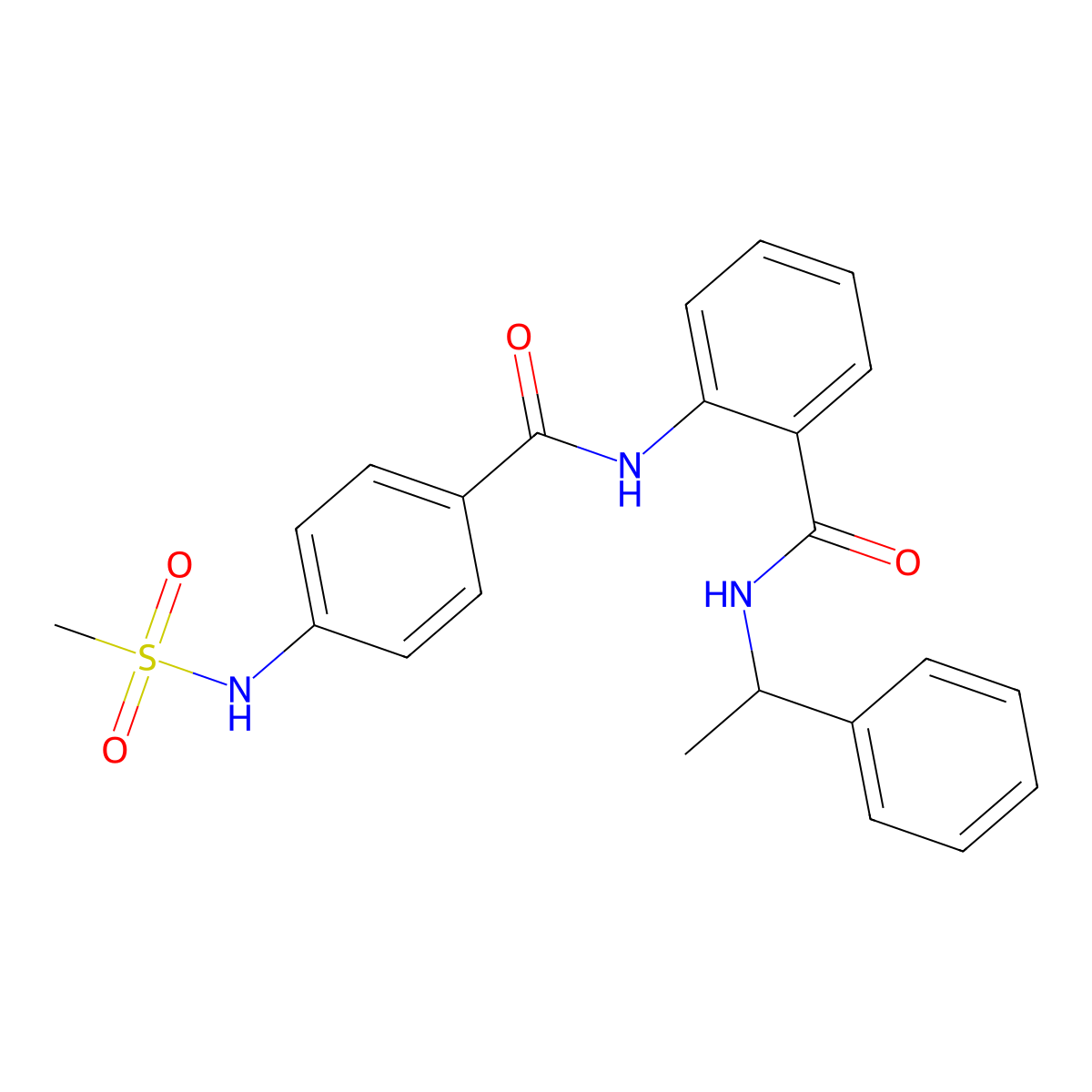 2-[[4-(methanesulfonamido)benzoyl]amino]-N-(1-phenylethyl)benzamide molecular structure, CAS 830338-15-3