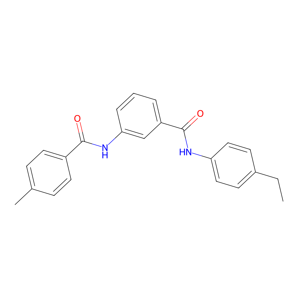 N-(4-ethylphenyl)-3-[(4-methylbenzoyl)amino]benzamide molecular structure, CAS 830338-24-4