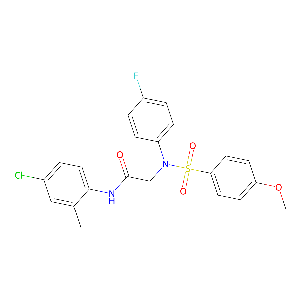 N-(4-chloro-2-methylphenyl)-2-(4-fluoro-N-(4-methoxyphenyl)sulfonylanilino)acetamide molecular structure, CAS 830338-56-2