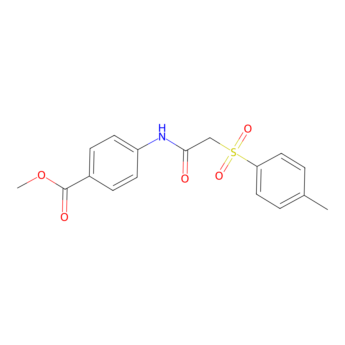 Methyl 4-({[(4-methylphenyl)sulfonyl]acetyl}amino)benzoate molecular structure, CAS 830338-72-2