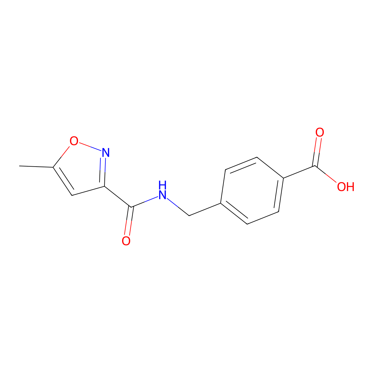 4-{[(5-Methylisoxazol-3-yl)carbonylamino]methyl}benzoic acid molecular structure, CAS 830338-90-4