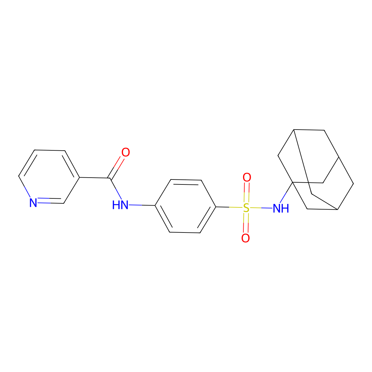 N-[4-(1-adamantylsulfamoyl)phenyl]pyridine-3-carboxamide molecular structure, CAS 830338-93-7
