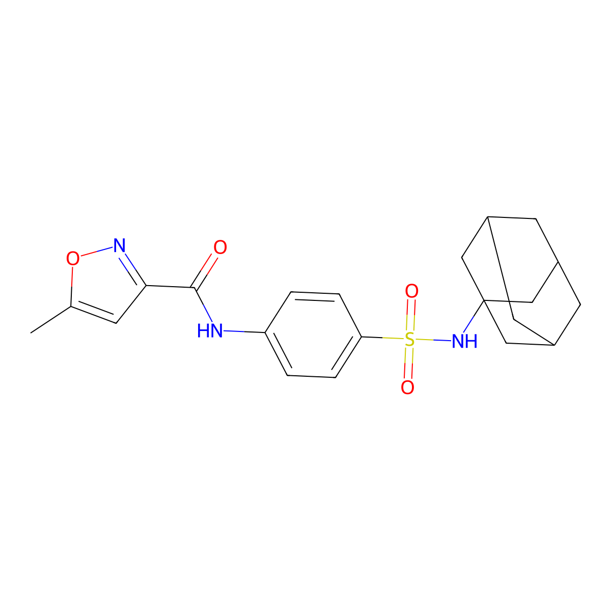 N-[4-(1-adamantylsulfamoyl)phenyl]-5-methyl-1,2-oxazole-3-carboxamide molecular structure, CAS 830338-99-3