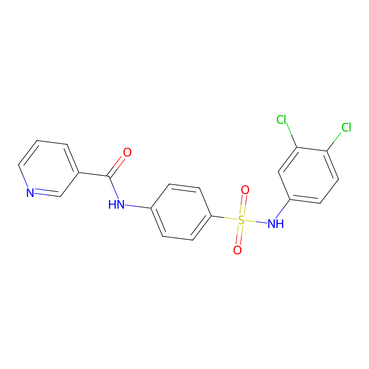 N-[4-[(3,4-dichlorophenyl)sulfamoyl]phenyl]pyridine-3-carboxamide molecular structure, CAS 830339-47-4