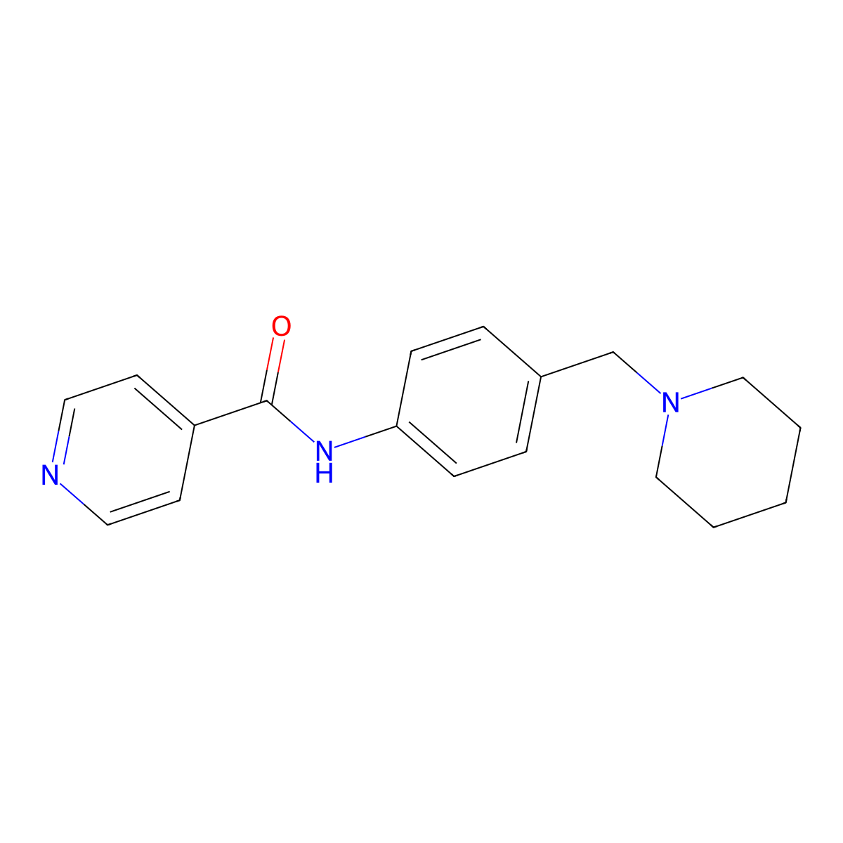 N-[4-(piperidin-1-ylmethyl)phenyl]pyridine-4-carboxamide molecular structure, CAS 830339-66-7