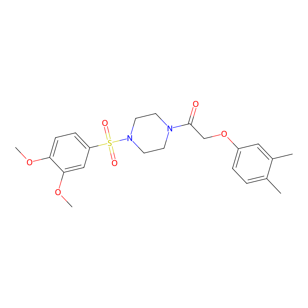 1-[4-(3,4-Dimethoxyphenyl)sulfonylpiperazin-1-yl]-2-(3,4-dimethylphenoxy)ethanone molecular structure, CAS 830339-78-1