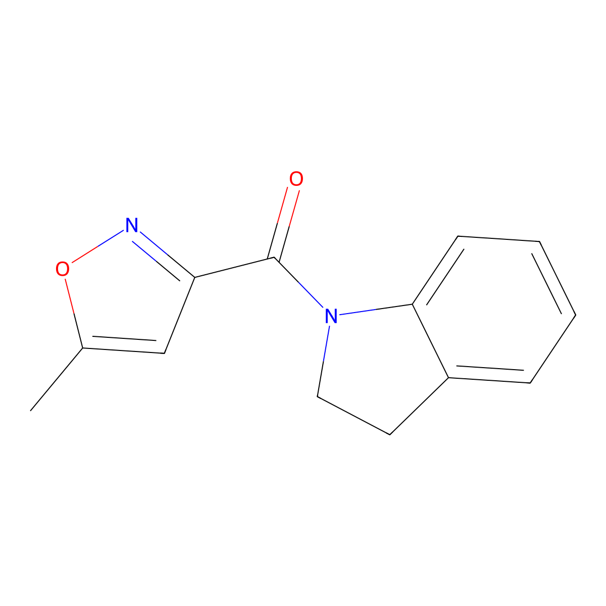 Indolin-1-yl(5-methylisoxazol-3-yl)methanone molecular structure, CAS 830339-85-0