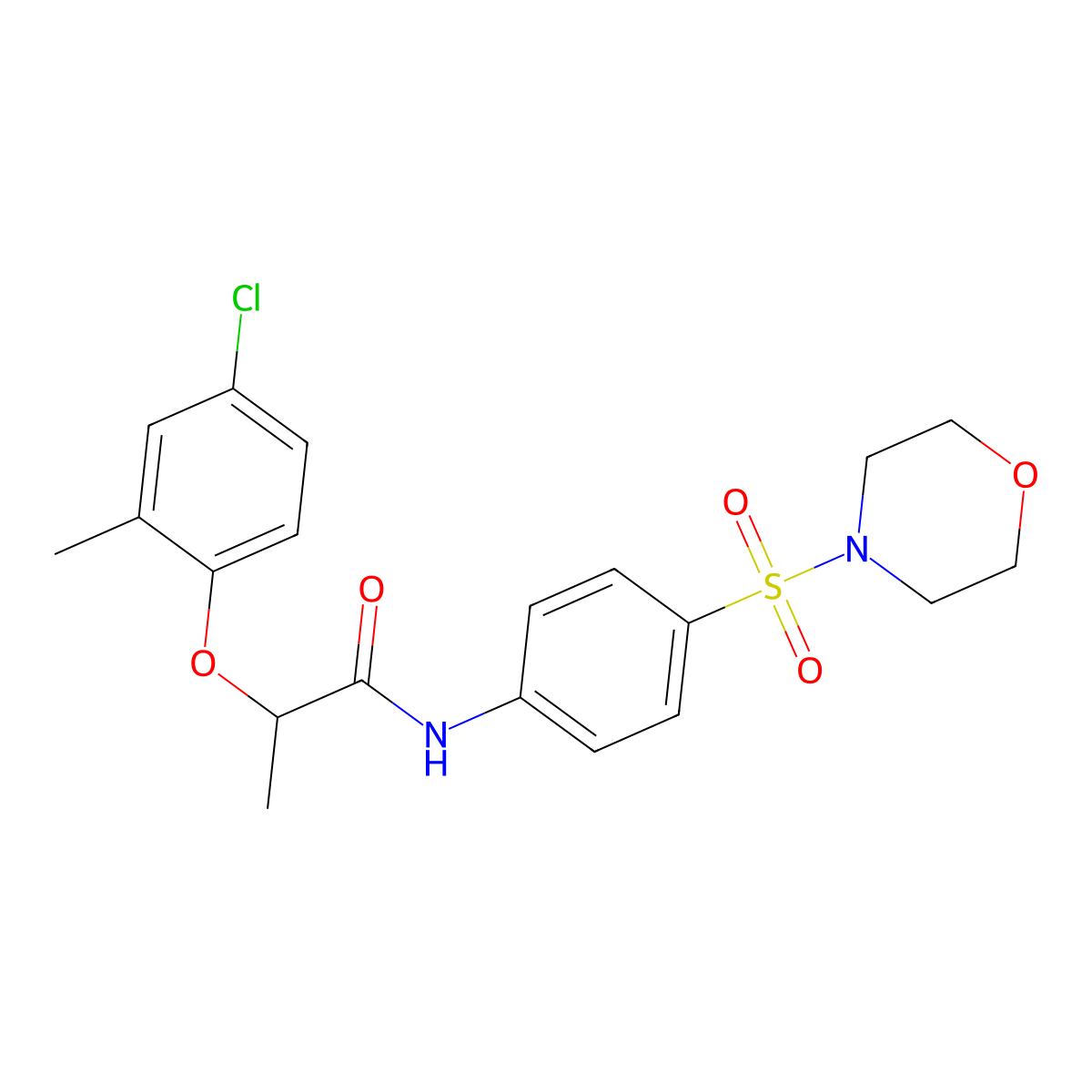 2-(4-chloro-2-methylphenoxy)-N-(4-morpholin-4-ylsulfonylphenyl)propanamide molecular structure, CAS 830339-96-3