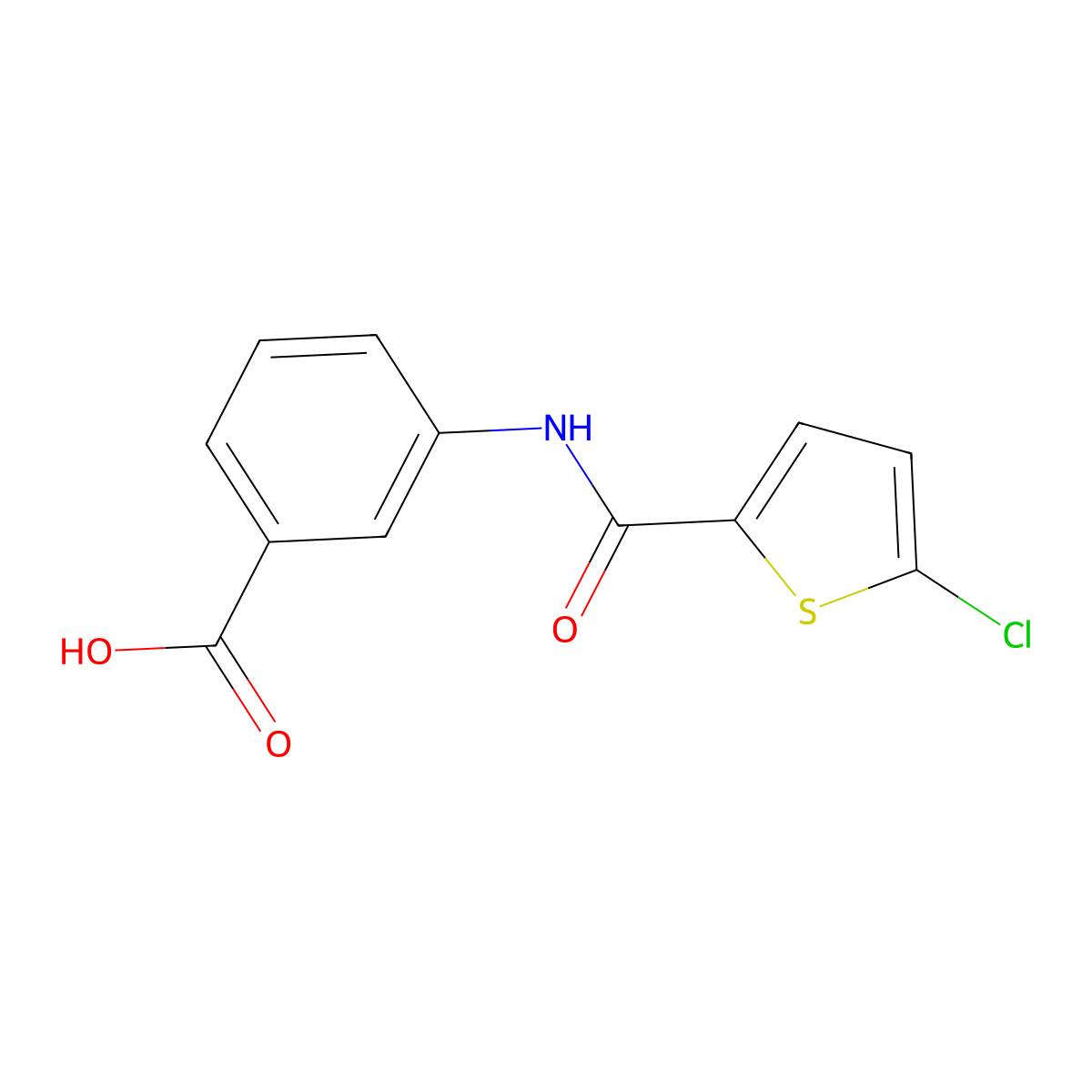 3-(5-Chlorothiophene-2-carboxamido)benzoic acid molecular structure, CAS 830340-41-5