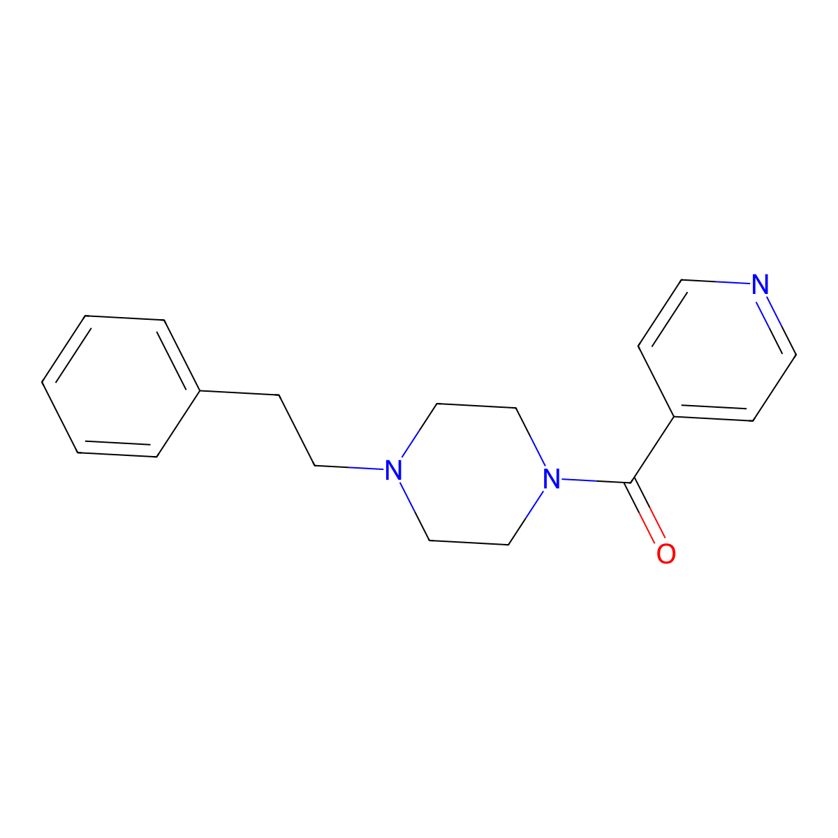 1-Isonicotinoyl-4-(2-phenylethyl)piperazine molecular structure, CAS 830341-26-9