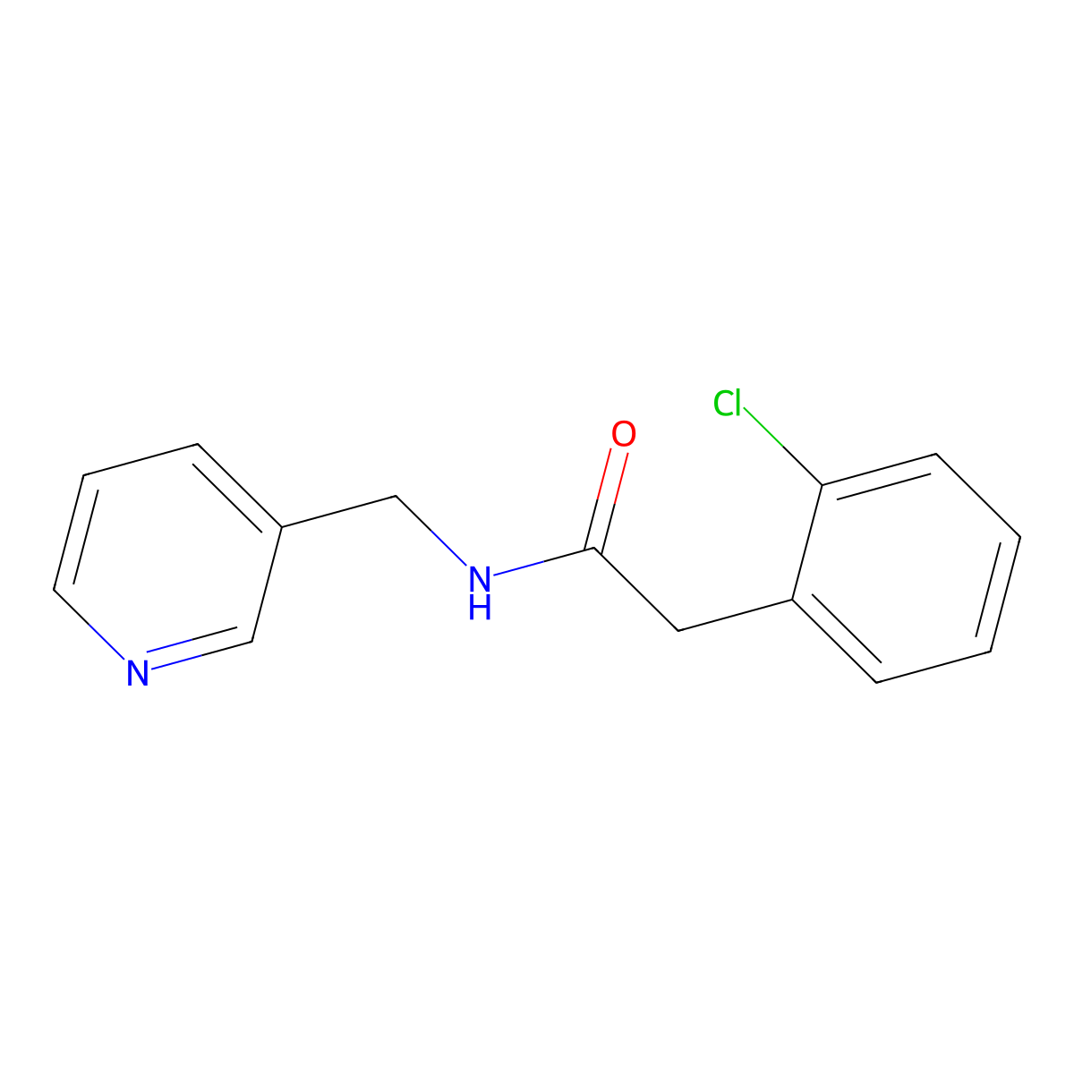 2-(2-chlorophenyl)-N-(pyridin-3-ylmethyl)acetamide molecular structure, CAS 830341-39-4