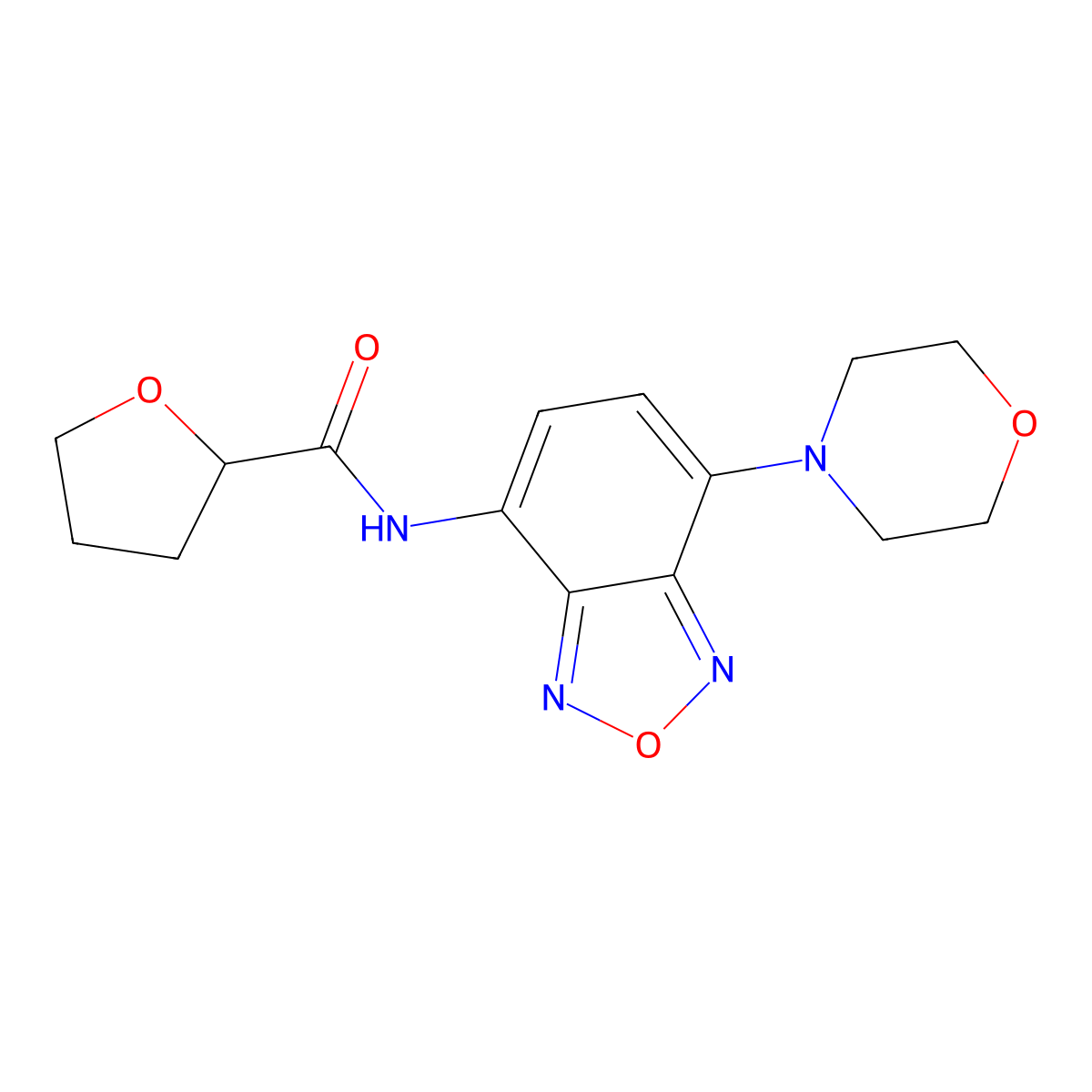 N-(4-morpholin-4-yl-2,1,3-benzoxadiazol-7-yl)oxolane-2-carboxamide molecular structure, CAS 830342-23-9