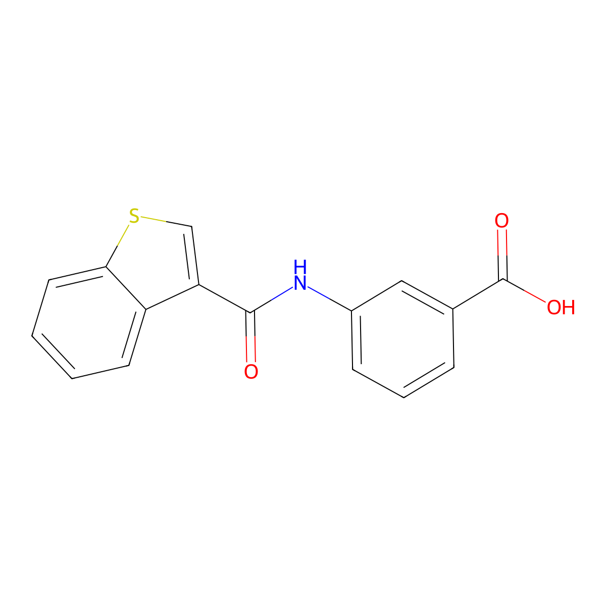 3-[(1-Benzothiophen-3-ylcarbonyl)amino]benzoic acid molecular structure, CAS 830342-28-4