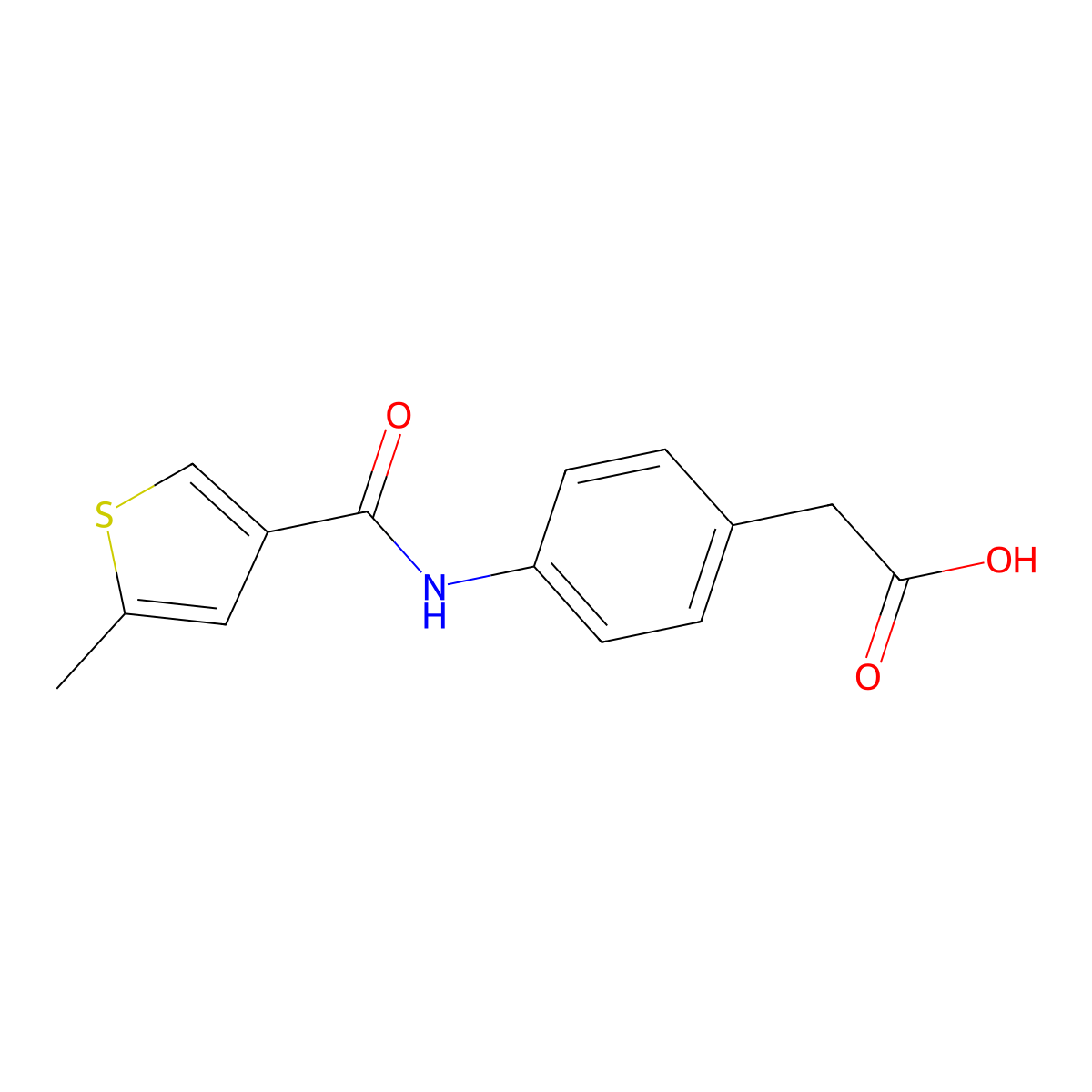 2-{4-[(5-Methyl-3-thienyl)carbonylamino]phenyl}acetic acid molecular structure, CAS 830342-32-0