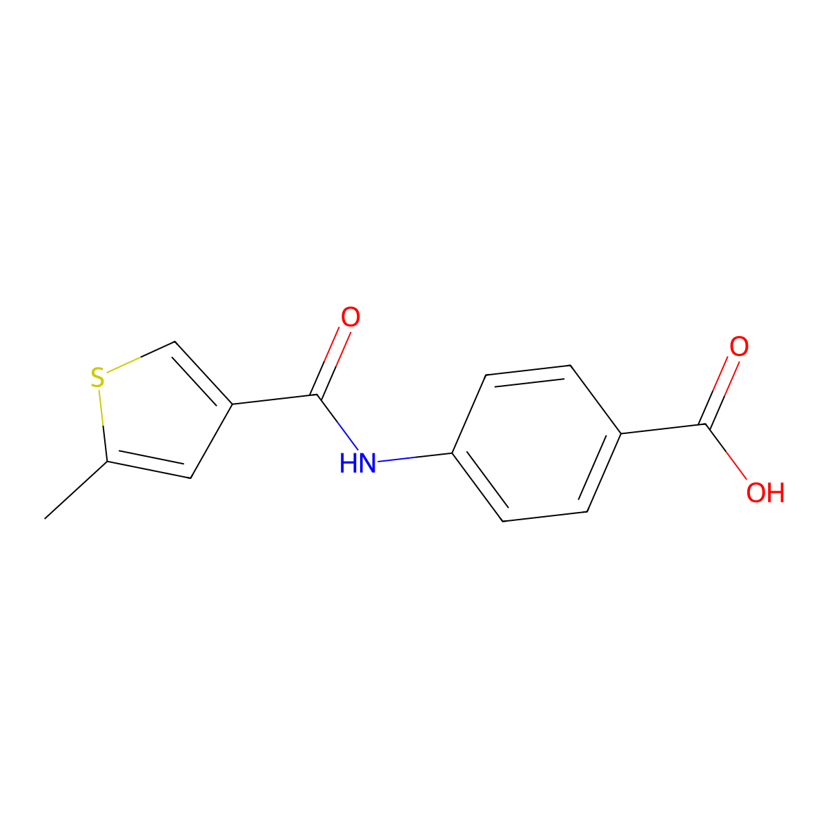 4-[(5-Methyl-3-thienyl)carbonylamino]benzoic acid molecular structure, CAS 830342-43-3