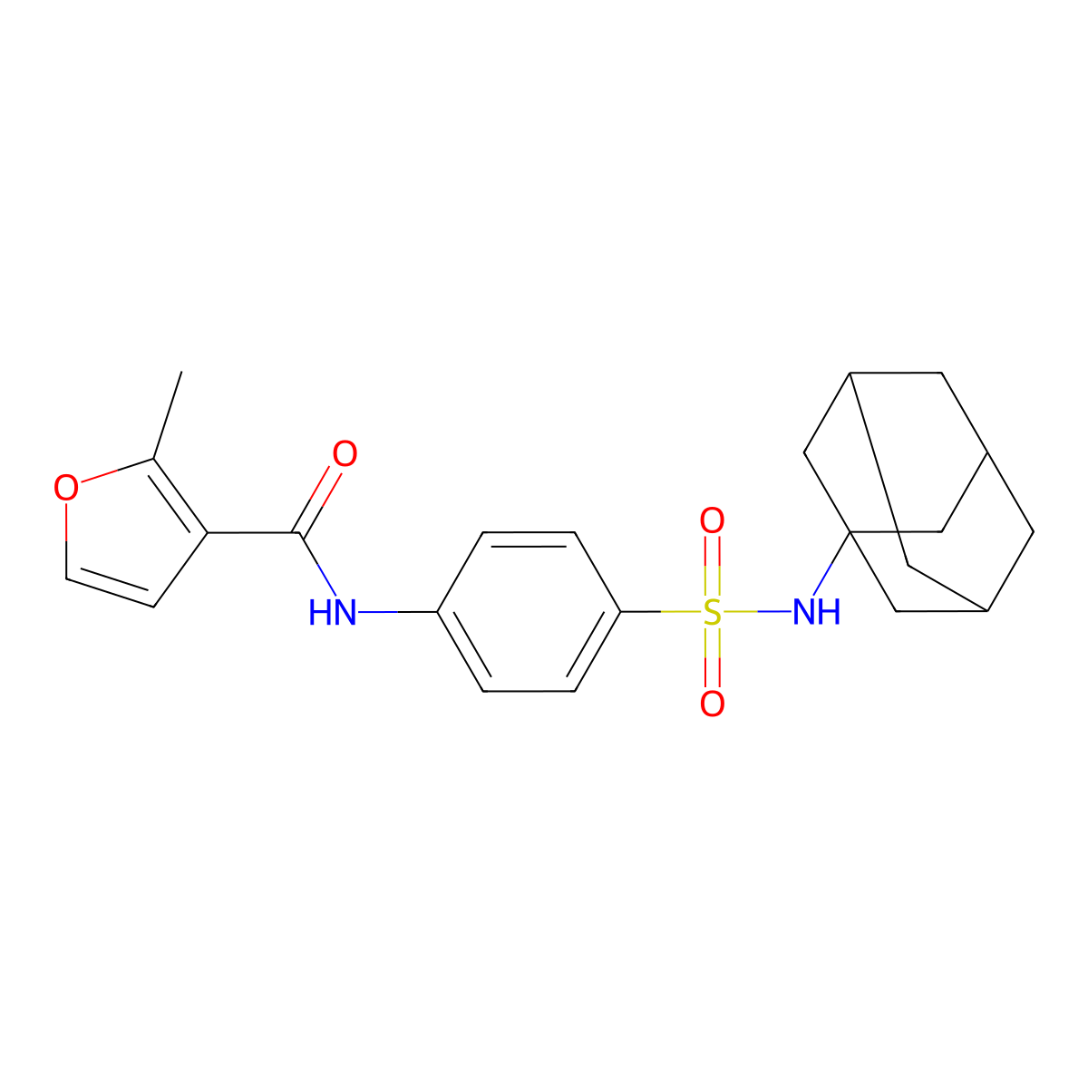 N-[4-(1-adamantylsulfamoyl)phenyl]-2-methylfuran-3-carboxamide molecular structure, CAS 830342-45-5