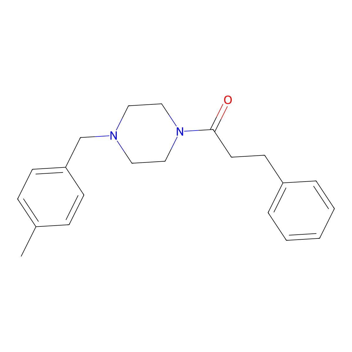 1-[4-[(4-Methylphenyl)methyl]piperazin-1-yl]-3-phenylpropan-1-one molecular structure, CAS 830342-62-6
