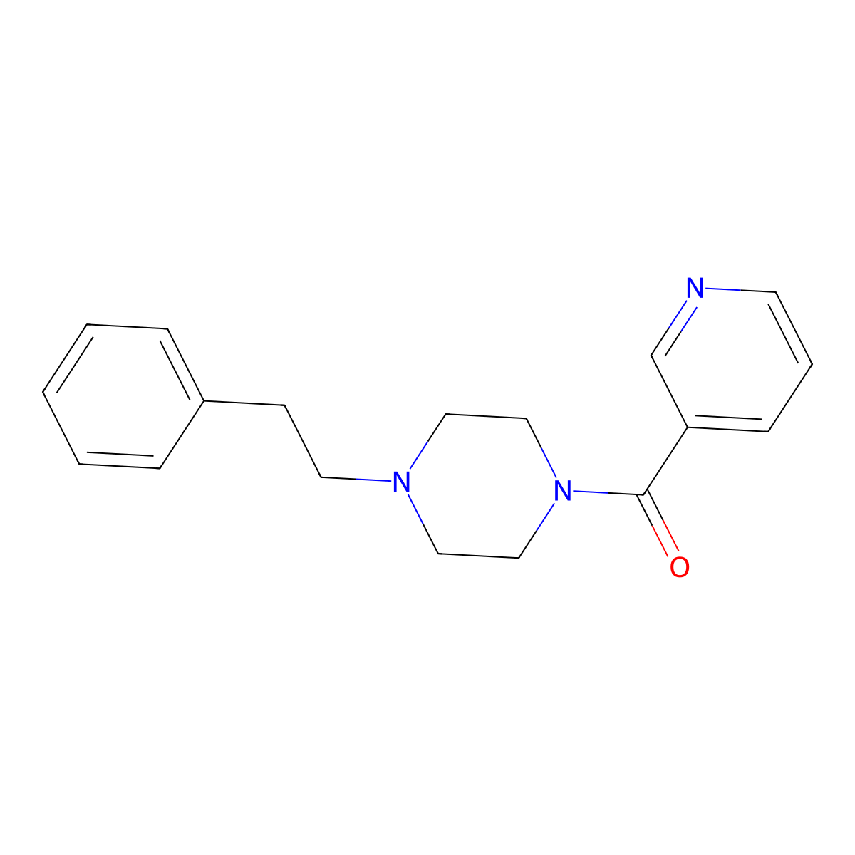 4-(2-Phenylethyl)piperazinyl 3-pyridyl ketone molecular structure, CAS 830342-65-9
