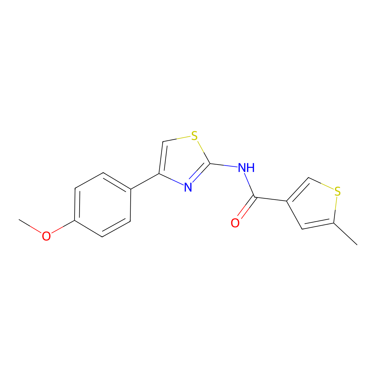 N-[4-(4-methoxyphenyl)-1,3-thiazol-2-yl]-5-methylthiophene-3-carboxamide molecular structure, CAS 830342-79-5