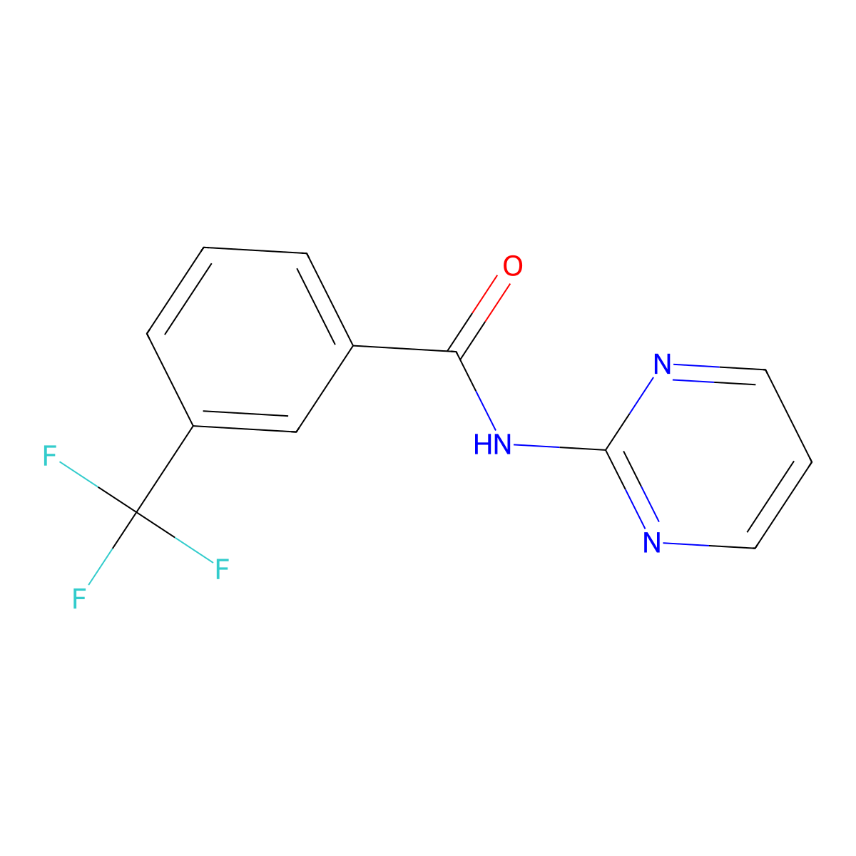 N-(pyrimidin-2-yl)-3-(trifluoromethyl)benzamide molecular structure, CAS 830342-94-4