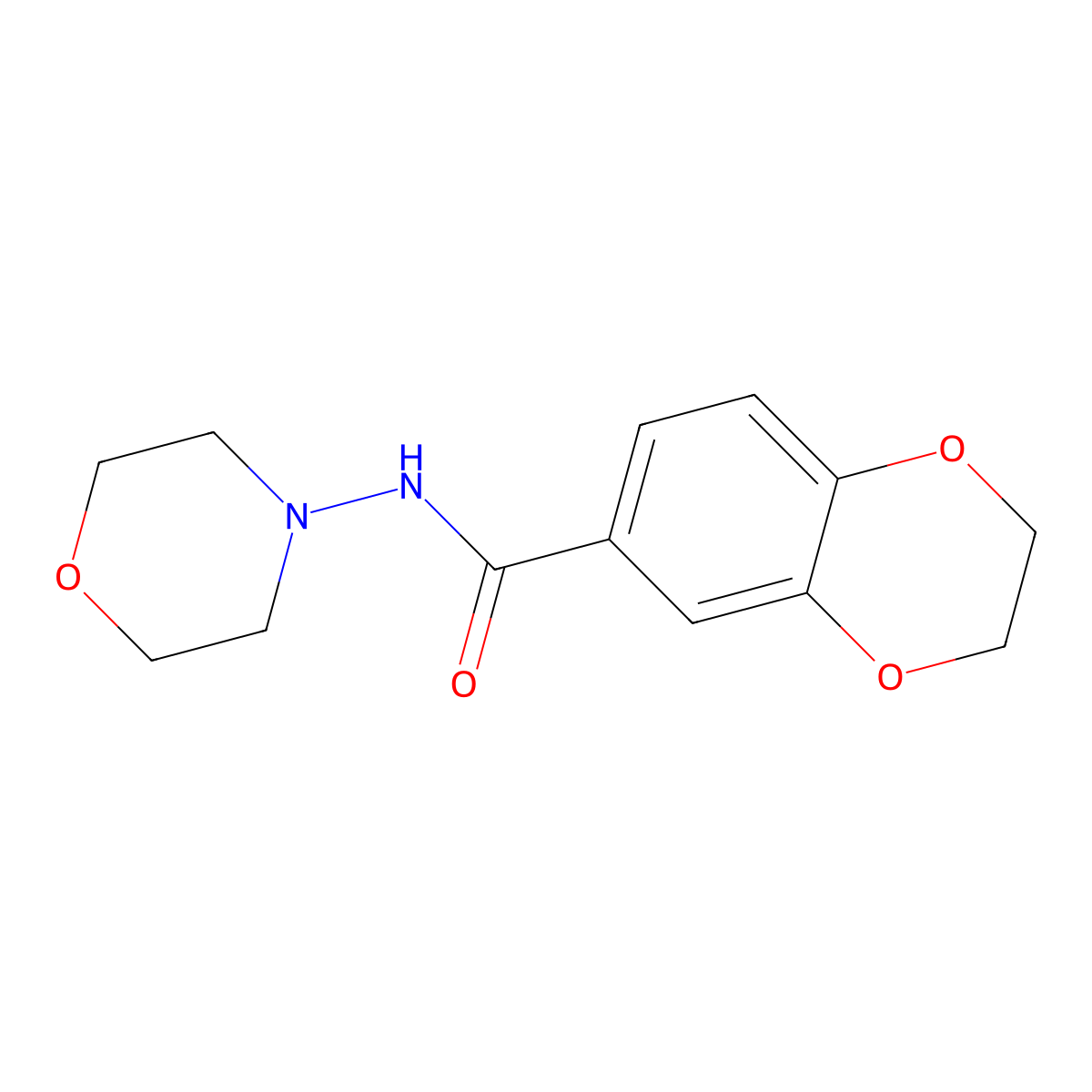2,3-Dihydro-N-4-morpholinyl-1,4-benzodioxin-6-carboxamide molecular structure, CAS 830343-36-7