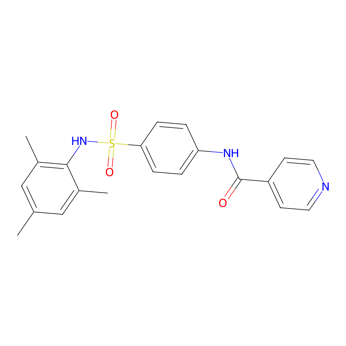 N-[4-[(2,4,6-trimethylphenyl)sulfamoyl]phenyl]pyridine-4-carboxamide molecular structure, CAS 830343-67-4