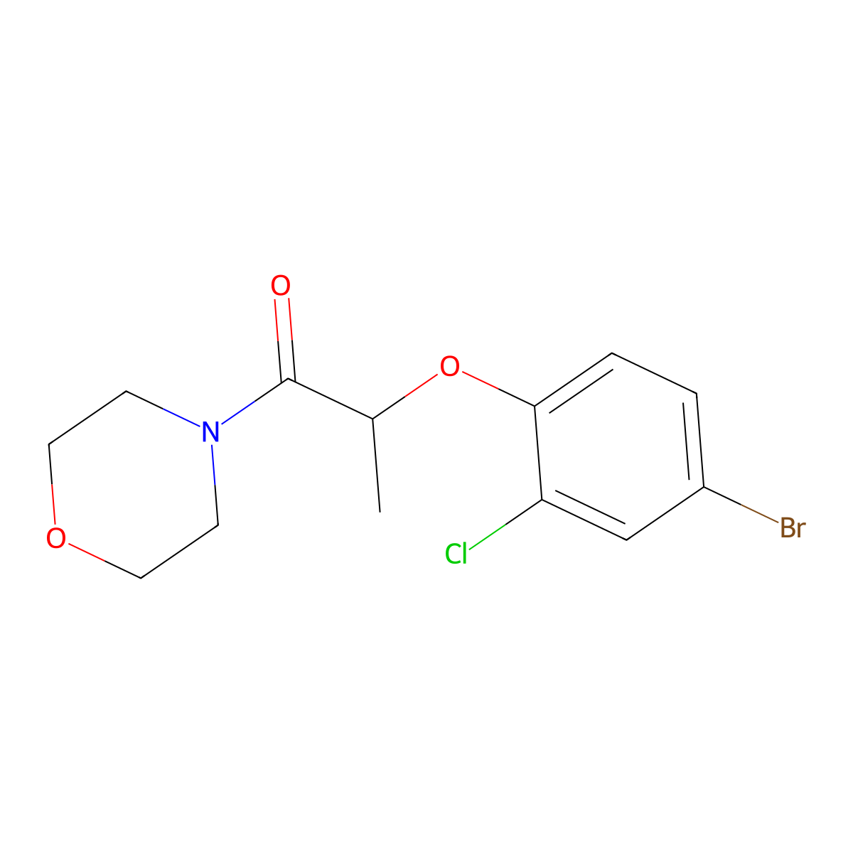 2-(4-Bromo-2-chlorophenoxy)-1-morpholin-4-ylpropan-1-one molecular structure, CAS 830343-73-2