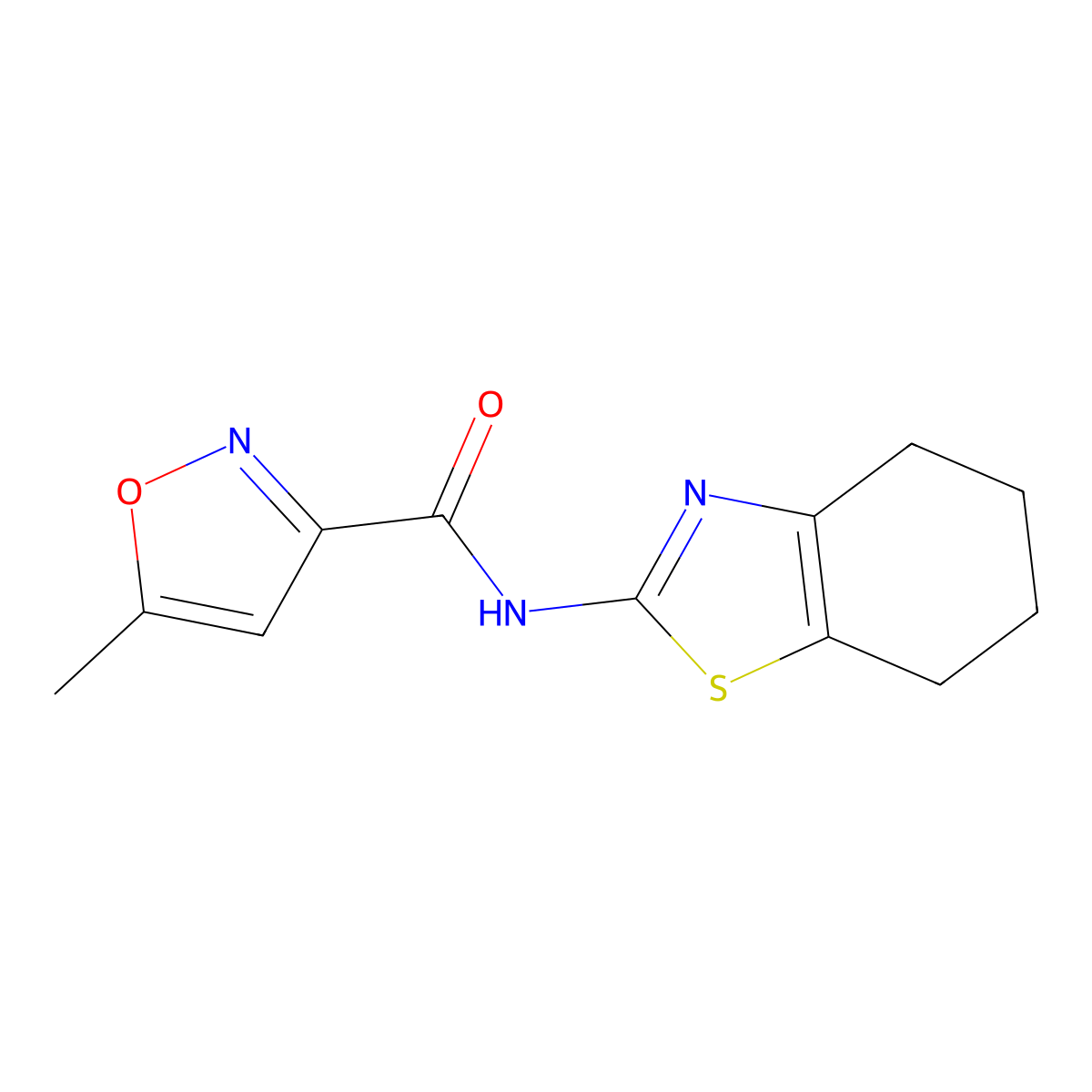 5-methyl-N-(4,5,6,7-tetrahydro-1,3-benzothiazol-2-yl)-1,2-oxazole-3-carboxamide molecular structure, CAS 830343-89-0