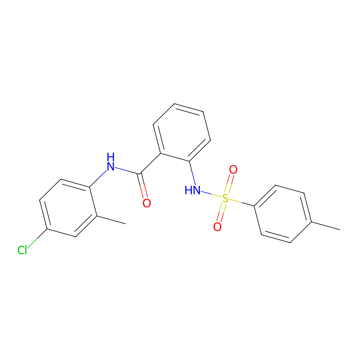 N-(4-chloro-2-methylphenyl)-2-[(4-methylphenyl)sulfonylamino]benzamide molecular structure, CAS 830344-14-4