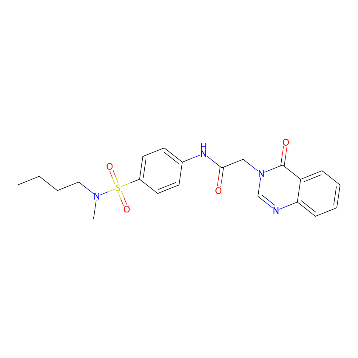 N-[4-[butyl(methyl)sulfamoyl]phenyl]-2-(4-oxoquinazolin-3-yl)acetamide molecular structure, CAS 830344-18-8