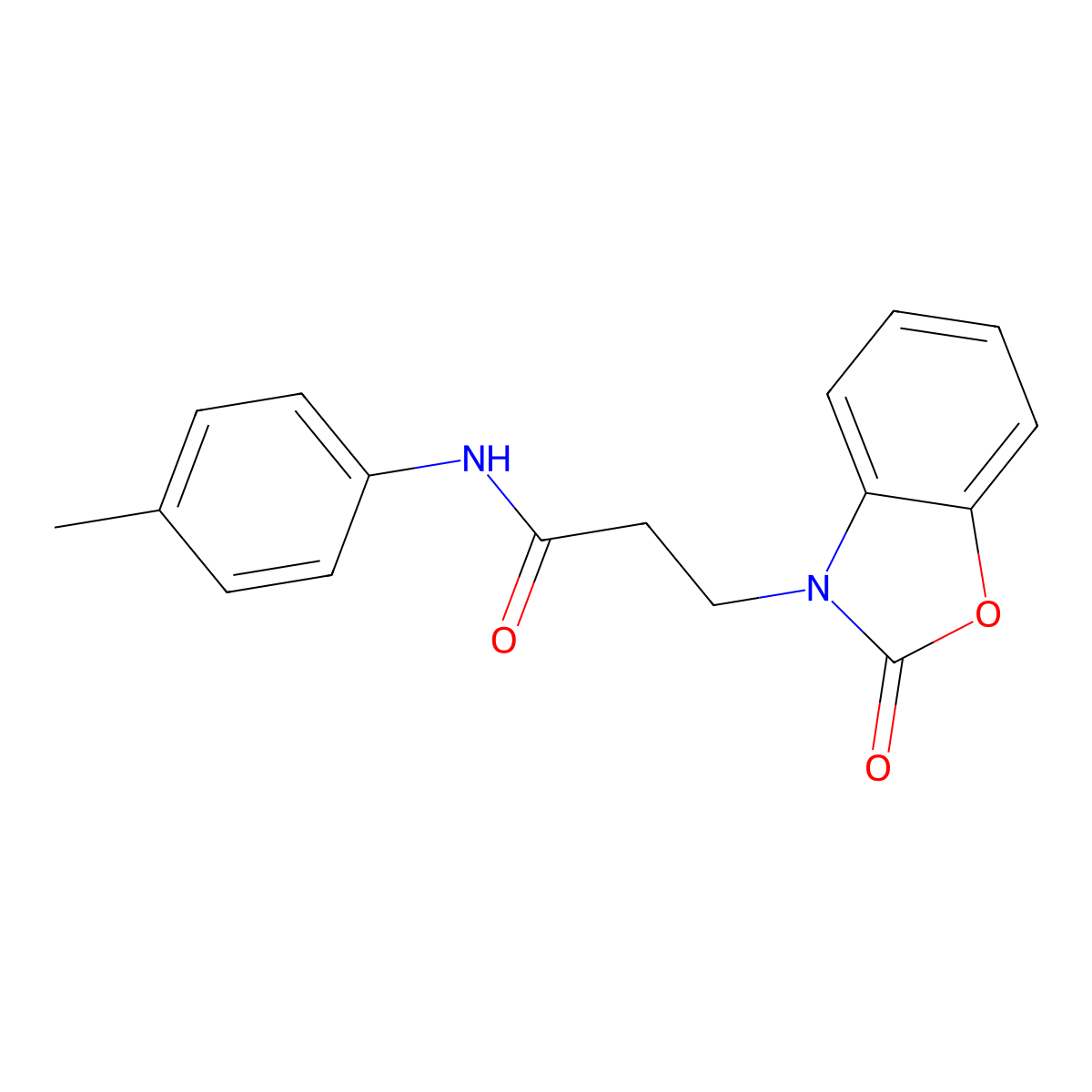 N-(4-methylphenyl)-3-(2-oxo-1,3-benzoxazol-3(2H)-yl)propanamide molecular structure, CAS 830344-21-3